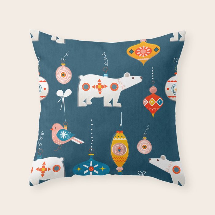 Christmas Retro Decorations No2 Throw Pillow