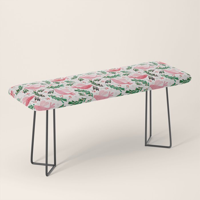 Festive Birds - Christmas Pattern No2 Bench