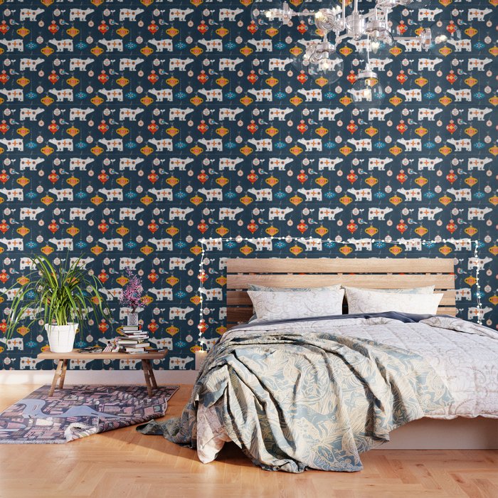 Christmas Retro Decorations No2 Wallpaper