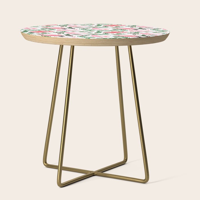 Festive Birds - Christmas Pattern No2 Side Table
