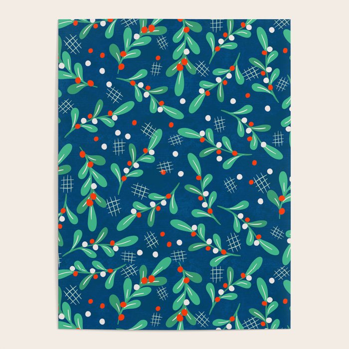 Misseltoe -  Christmas Pattern No1 Poster