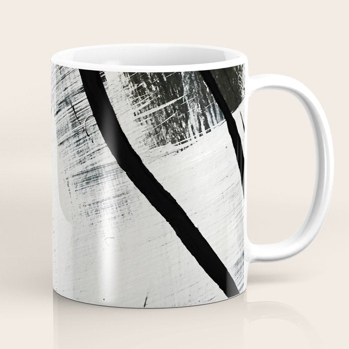 Armor [9]: A Minimal Abstract Piece In Black White And Gold By Alyssa Hamilton Art Coffee Mug