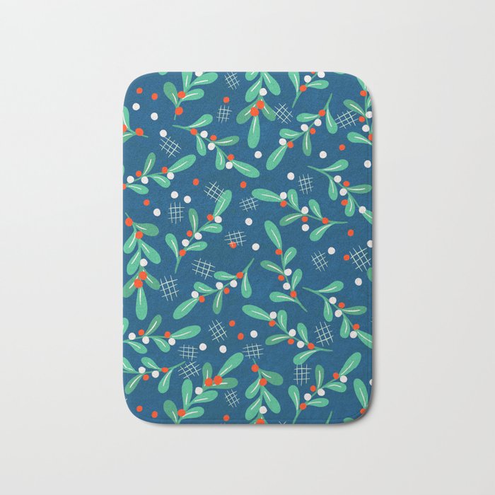 Misseltoe -  Christmas Pattern No1 Bath Mat