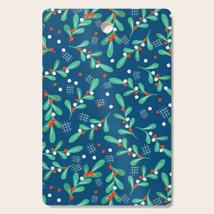Misseltoe -  Christmas Pattern No1 Cutting Board