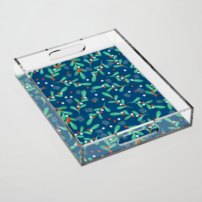 Misseltoe -  Christmas Pattern No1 Acrylic Tray