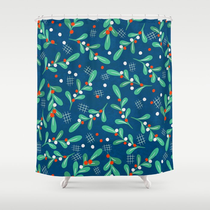 Misseltoe -  Christmas Pattern No1 Shower Curtain
