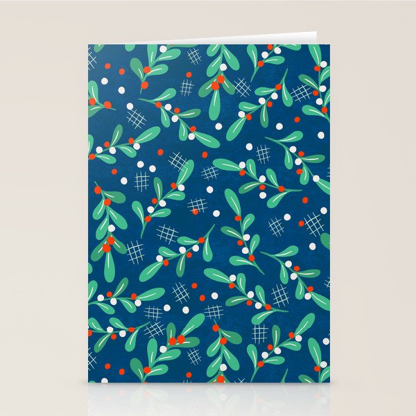 Misseltoe -  Christmas Pattern No1 Stationery Card