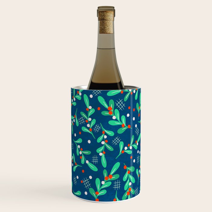 Misseltoe -  Christmas Pattern No1 Wine Chiller