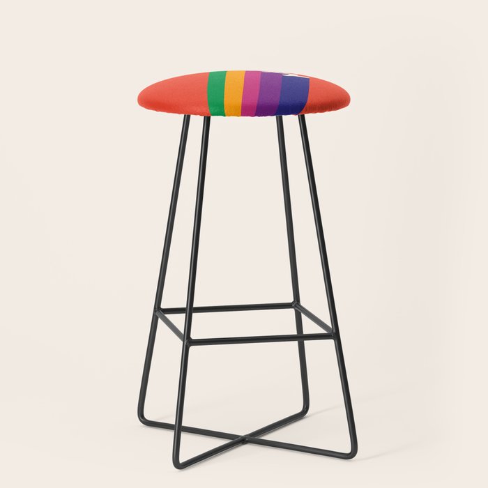 Be Happy - Rainbow Retro Typography Stool