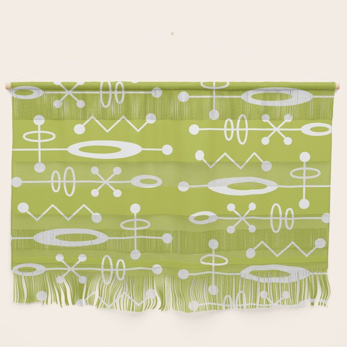 Mid Century Modern Radioactive Surfer 251 Chartreuse Wall Hanging
