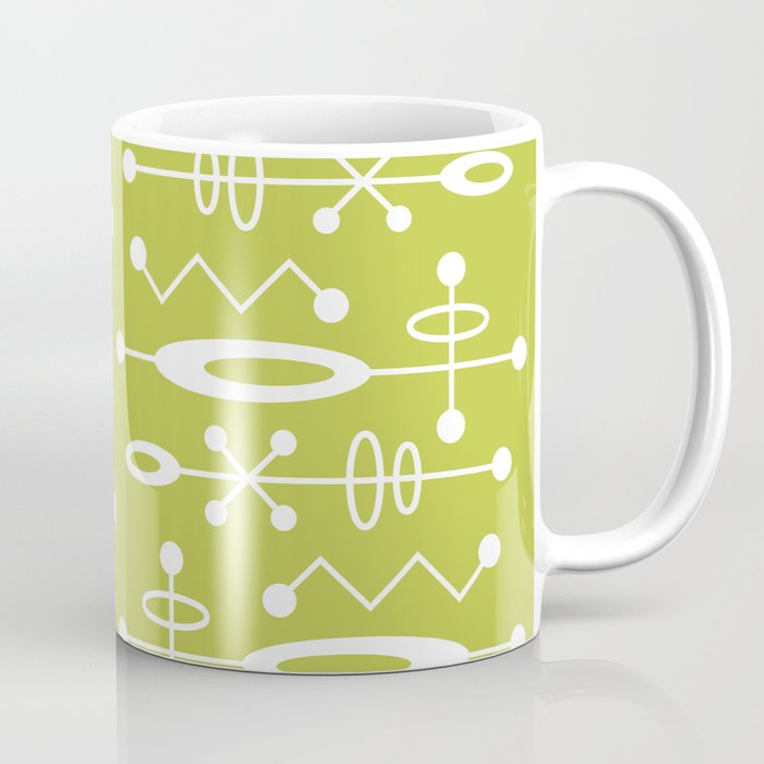 Mid Century Modern Radioactive Surfer 251 Chartreuse Coffee Mug