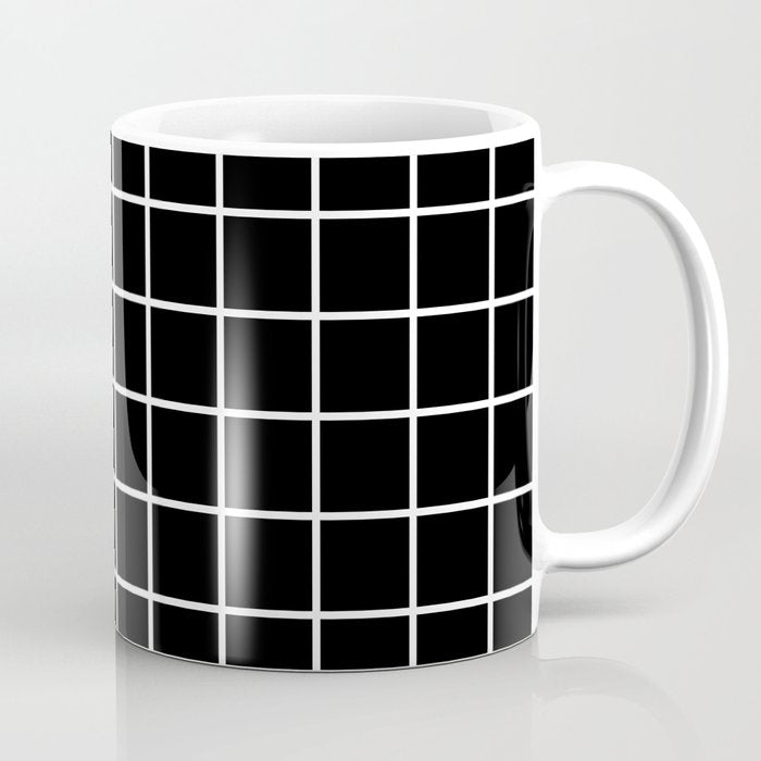 Grid Pattern Black And White 2 Coffee Mug