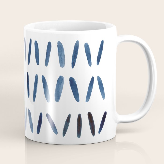 Strokes Pattern | Indigo Watercolor Painting Coffee Mug
