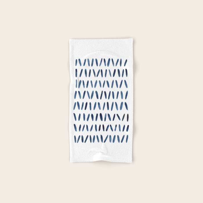 Strokes Pattern | Indigo Watercolor Painting Bath Towel