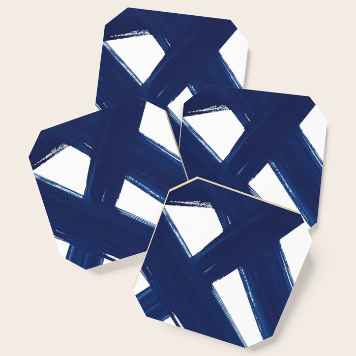 Indigo Abstract Brush Strokes | No. 3 Coaster
