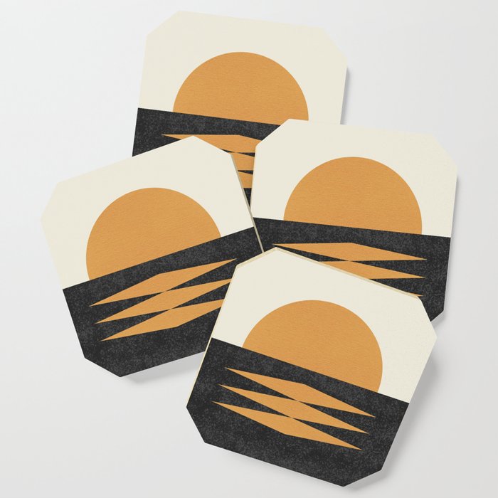 Sunset Geometric Midcentury Style Coaster