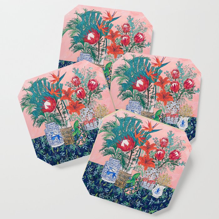 The Domesticated Jungle - Floral Still Life Coaster