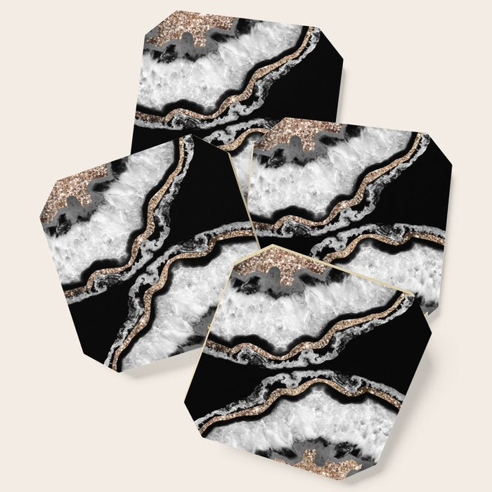 Yin Yang Agate Glitter Glam #8 #Gem #Decor #Art #Homestorie Coaster