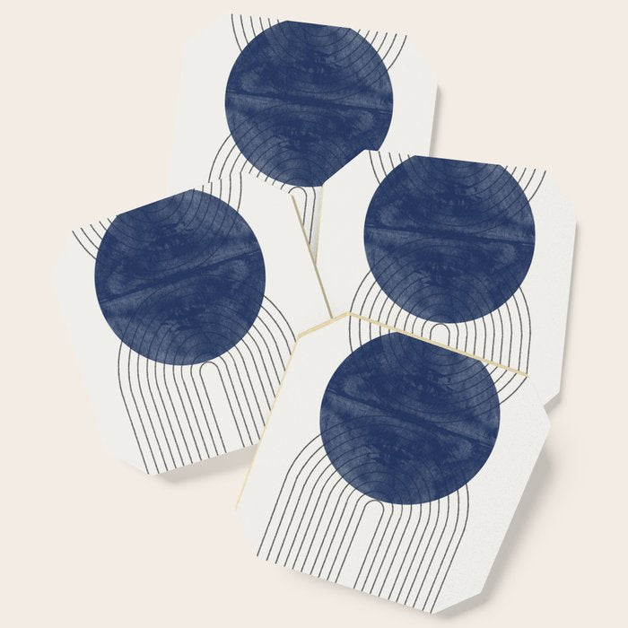 Mid Century Modern Blue Perfect Balance Coaster