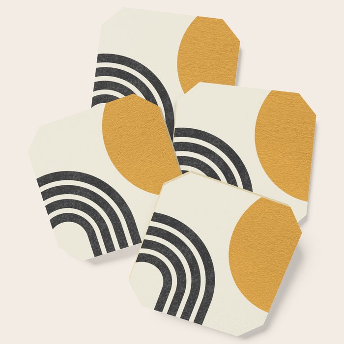 Mid Century Modern Sun And Rainbow Coaster
