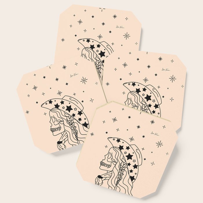 Love Or Die Tryinâ - Rhinestone Cowgirl Black & Cream Coaster