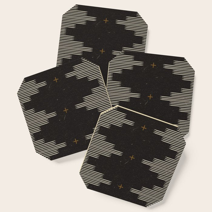 Southwestern Minimalist Black & White Coaster