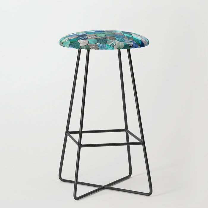 Mermaid Art, Sea,Teal, Mint, Aqua, Blue Stool