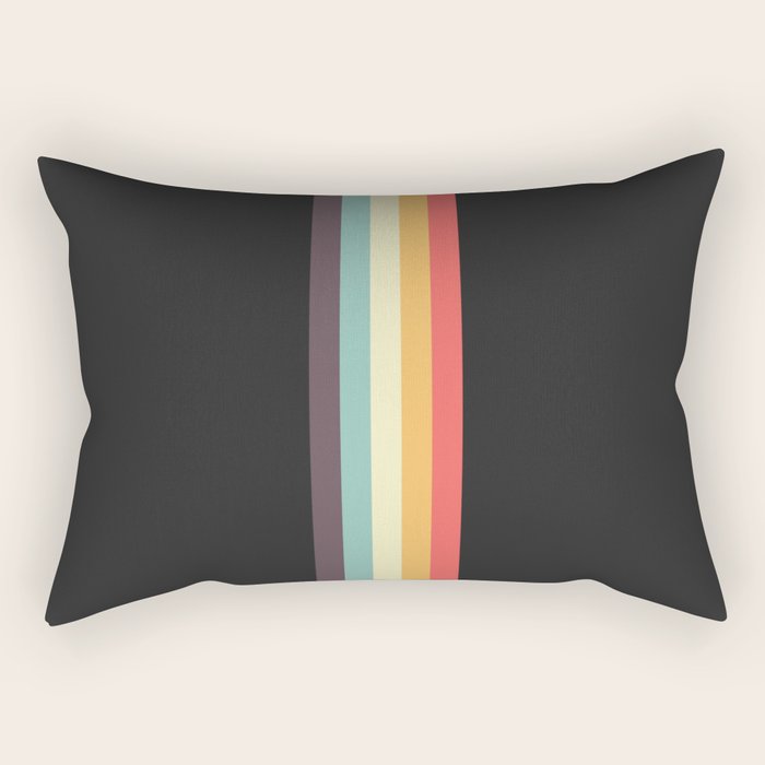 Minimal Classic Rainbow Retro Stripes - Tipua Rectangular Pillow
