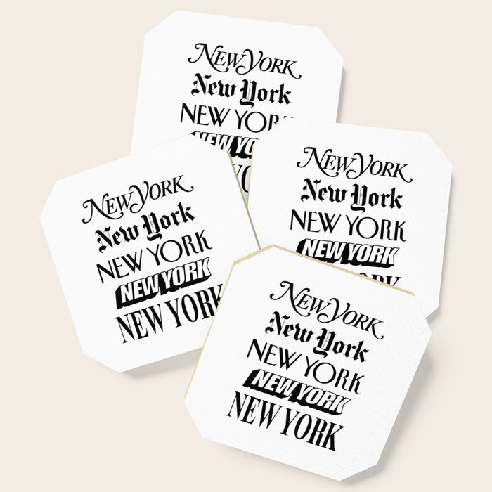 I Heart New York City Black And White New York Poster I Love Nyc Design Black-White Home Wall Decor Coaster