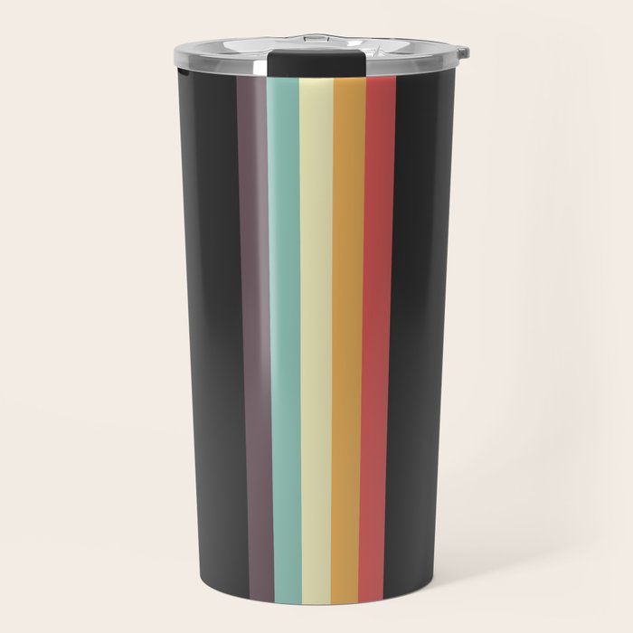 Minimal Classic Rainbow Retro Stripes - Tipua Travel Mug