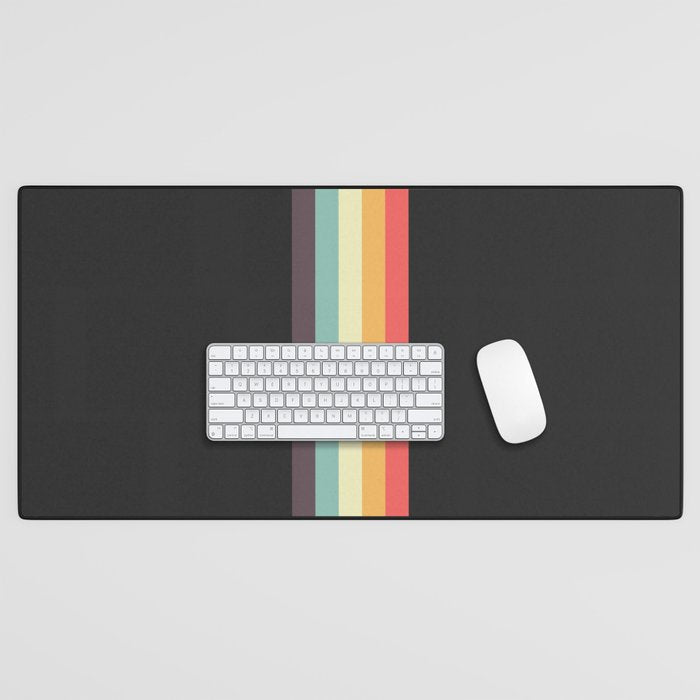 Minimal Classic Rainbow Retro Stripes - Tipua Desk Mat