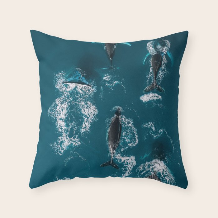 Humpback Whales In The Arctic Throw Pillow