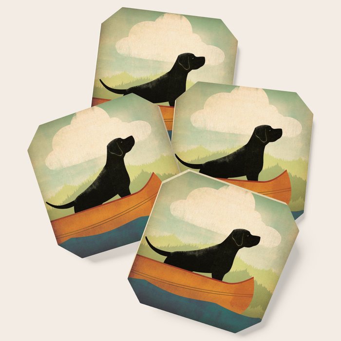 Black Lab Labrador Retriever Dog Canoe Ride Coaster