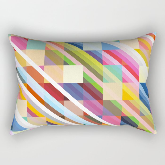 Rabisu - Colorful Decorative Abstract Art Pattern Rectangular Pillow