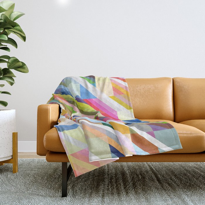Rabisu - Colorful Decorative Abstract Art Pattern Throw Blanket