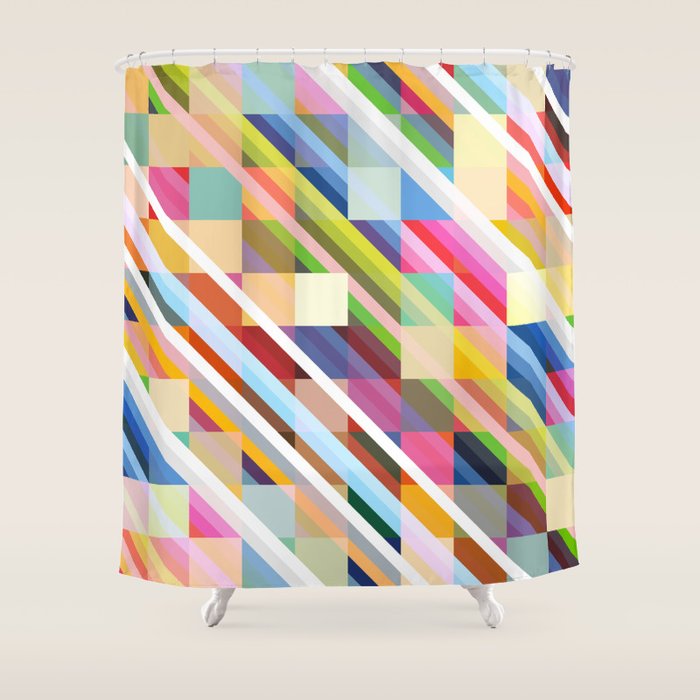 Rabisu - Colorful Decorative Abstract Art Pattern Shower Curtain