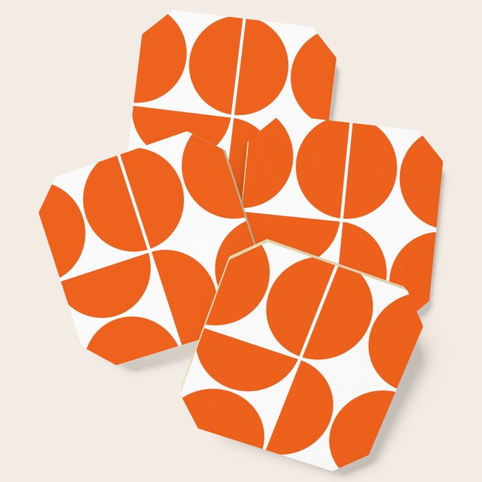 Mid Century Modern Orange Square Coaster