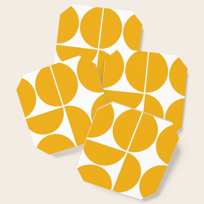 Mid Century Modern Yellow Square Coaster
