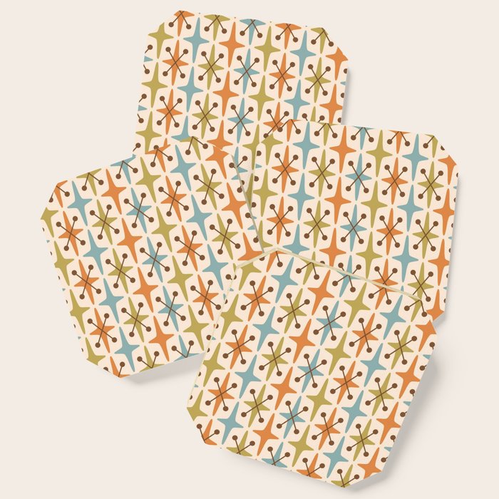 Mid Century Modern Googie Star Pattern Mid Mod Coaster