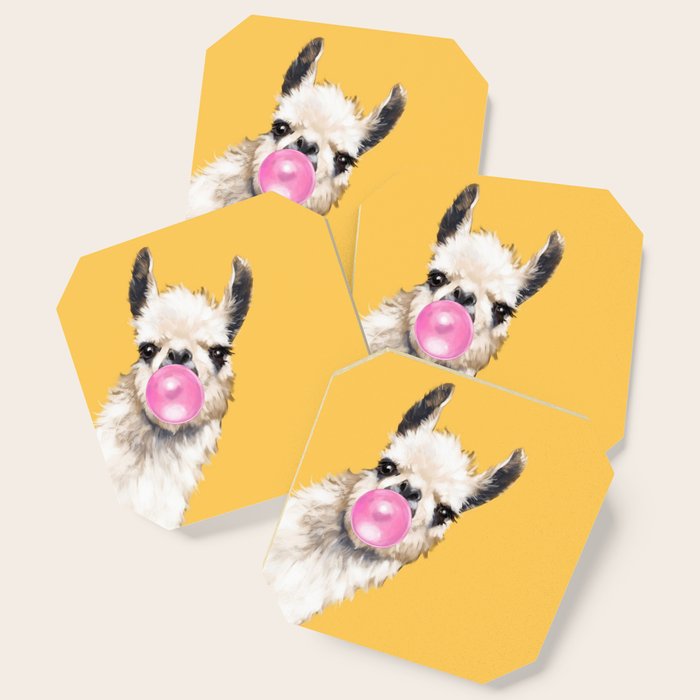 Bubble Gum Sneaky Llama In Yellow Coaster