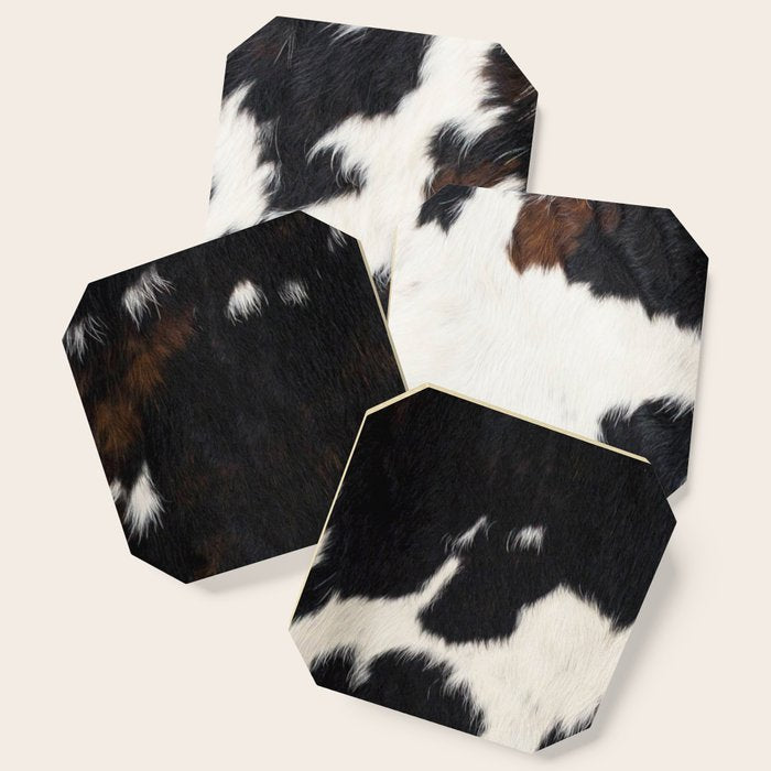 Cowhide Farmhouse Decor (Photograph) Coaster