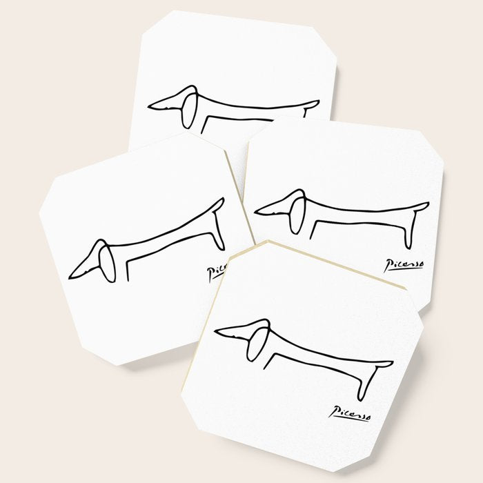 Pablo Picasso Dog (Lump) Artwork Shirt, Sketch Reproduction Coaster
