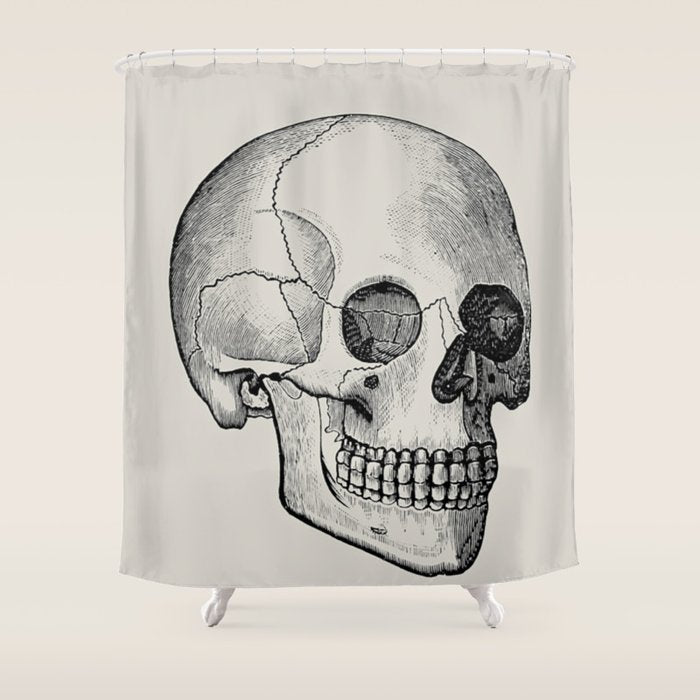 Illustrated And Priced Catalogue Of Superior Surgical Instruments Skull Sapine Ink Illustration Shower Curtain