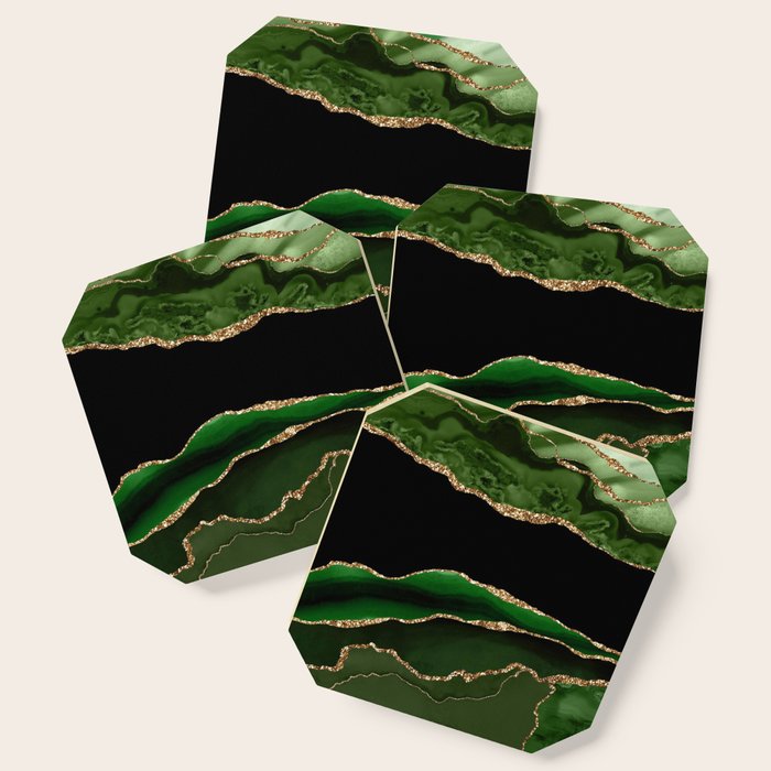 Emerald Marble Glamour Landscapes Coaster