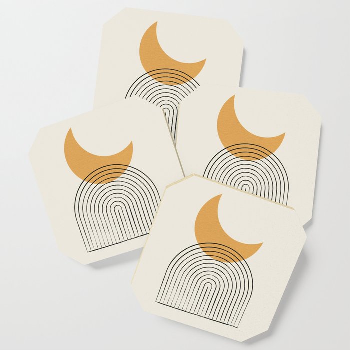 Moon Mountain Gold - Mid Century Style Coaster
