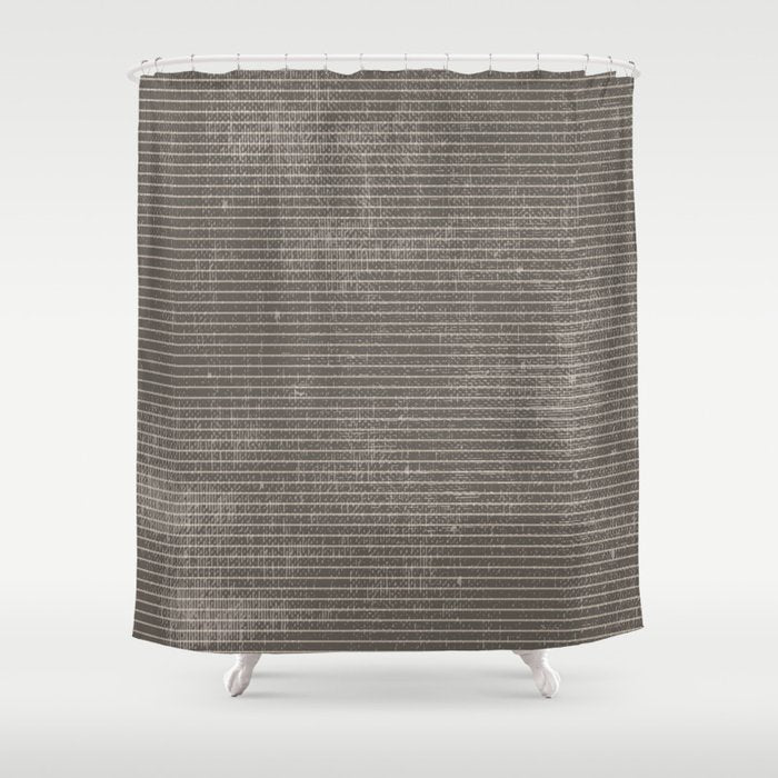 Vintage Pastel Brown Abstract Geometrical Stripes Shower Curtain