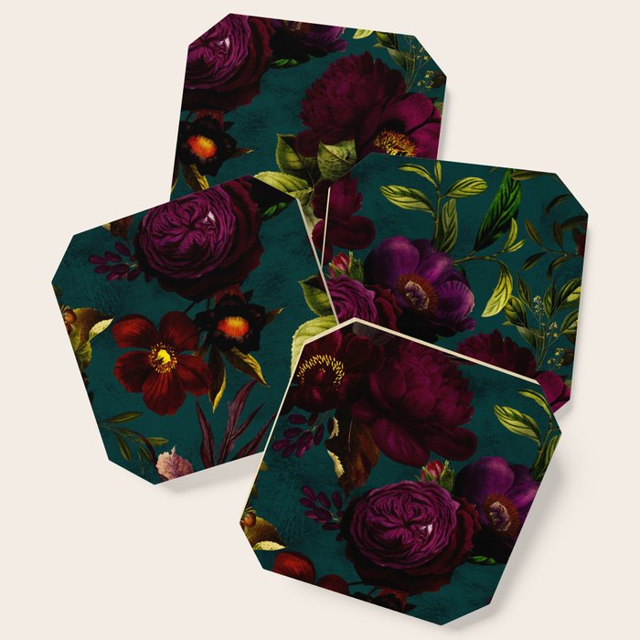 Before Midnight Vintage Flowers Garden Coaster