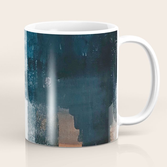 Vienna: A Minimal, Abstract Mixed-Media Piece In Pinks, Blue, And White By Alyssa Hamilton Art Coffee Mug