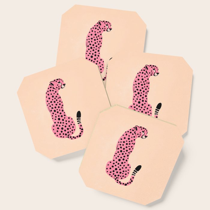 The Stare: Peach Cheetah Edition Coaster