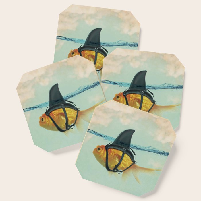 Brilliant Disguise - Goldfish With A Shark Fin Coaster